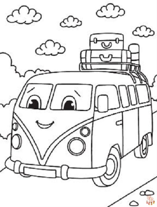Cute Van coloring pages