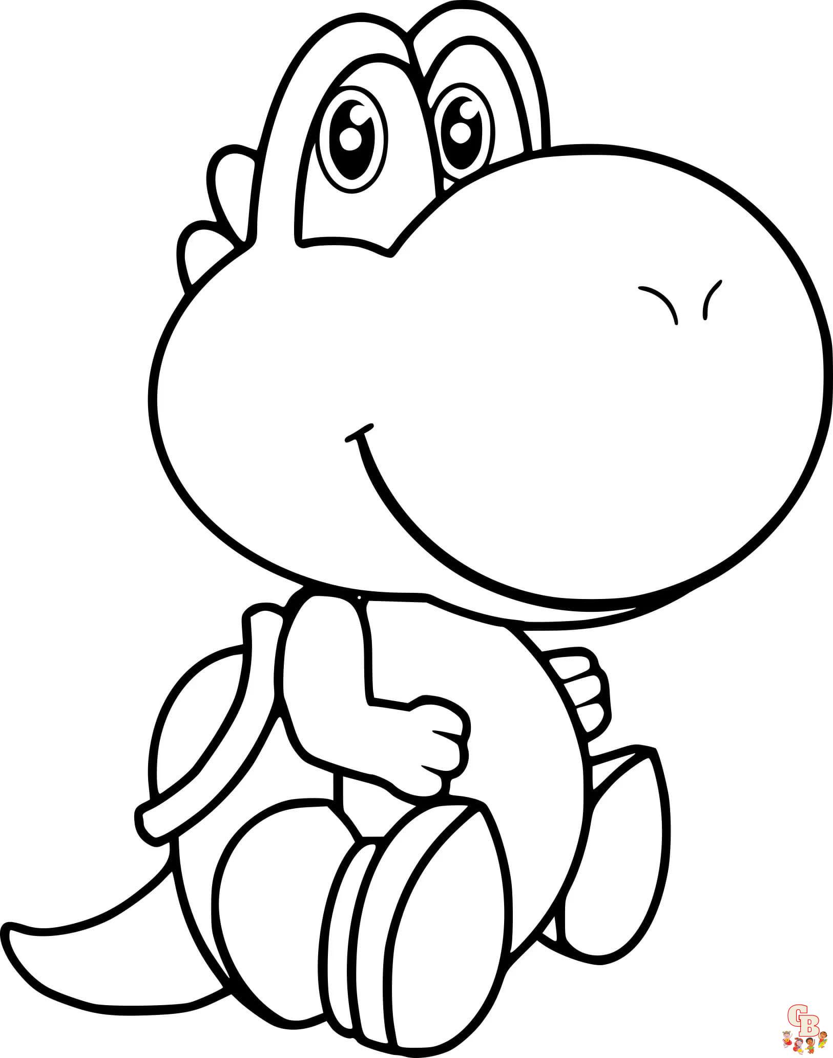 Cute Yoshi coloring pages easy