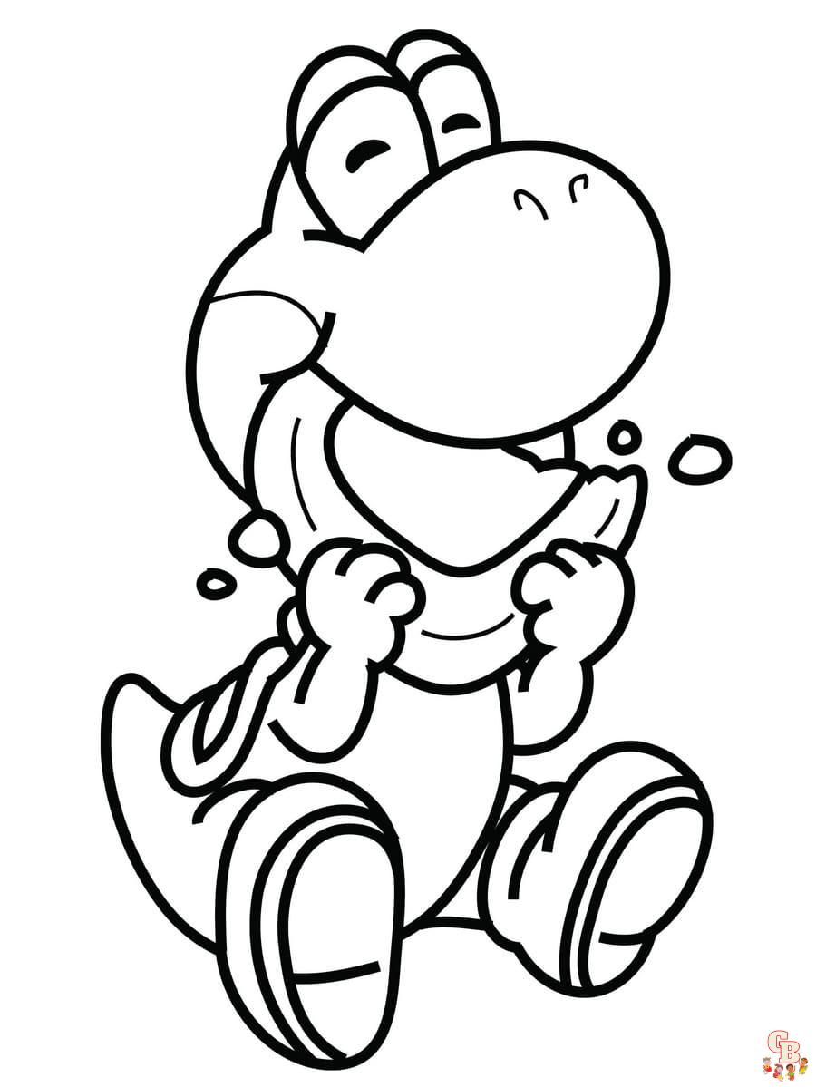 Cute Yoshi coloring pages printable free 1