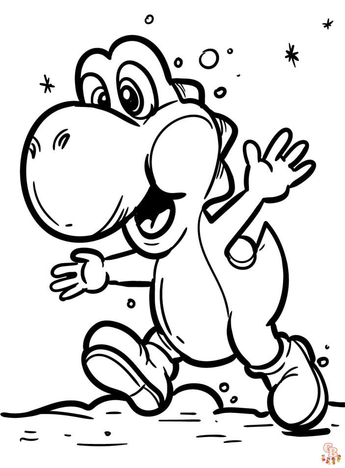 Cute Yoshi coloring pages printable free 2