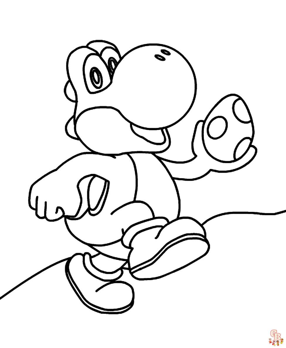 Cute Yoshi coloring pages to print 1
