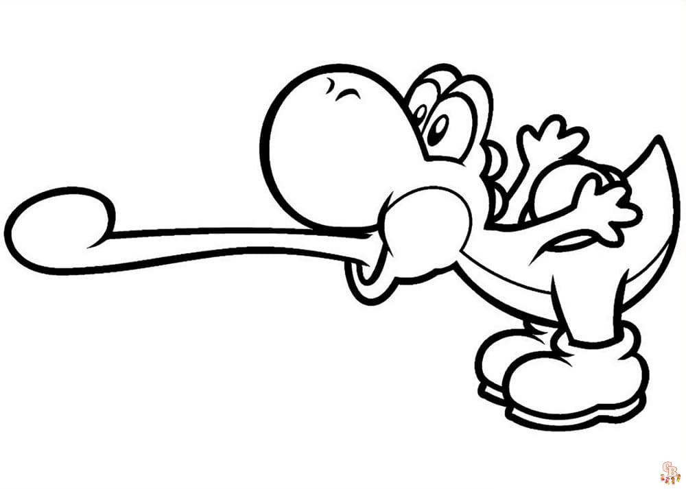 Cute Yoshi coloring pages to print 2