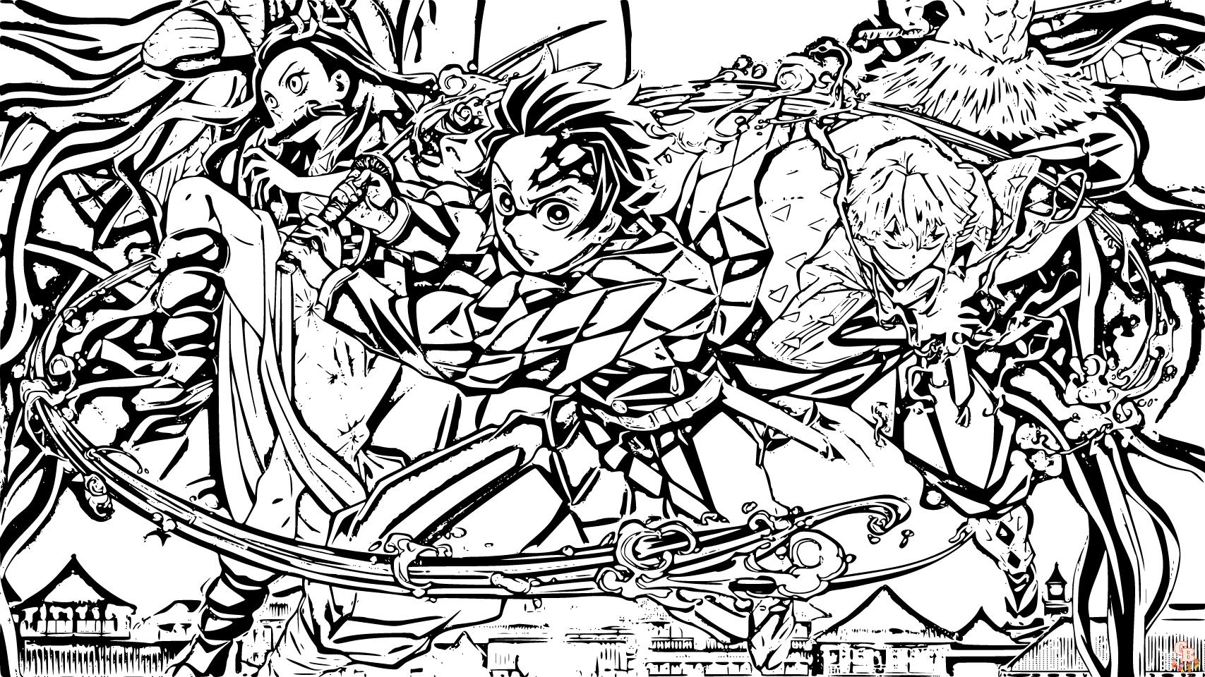 Desenho para colorir Manga 2023 : Demon Slayer 4