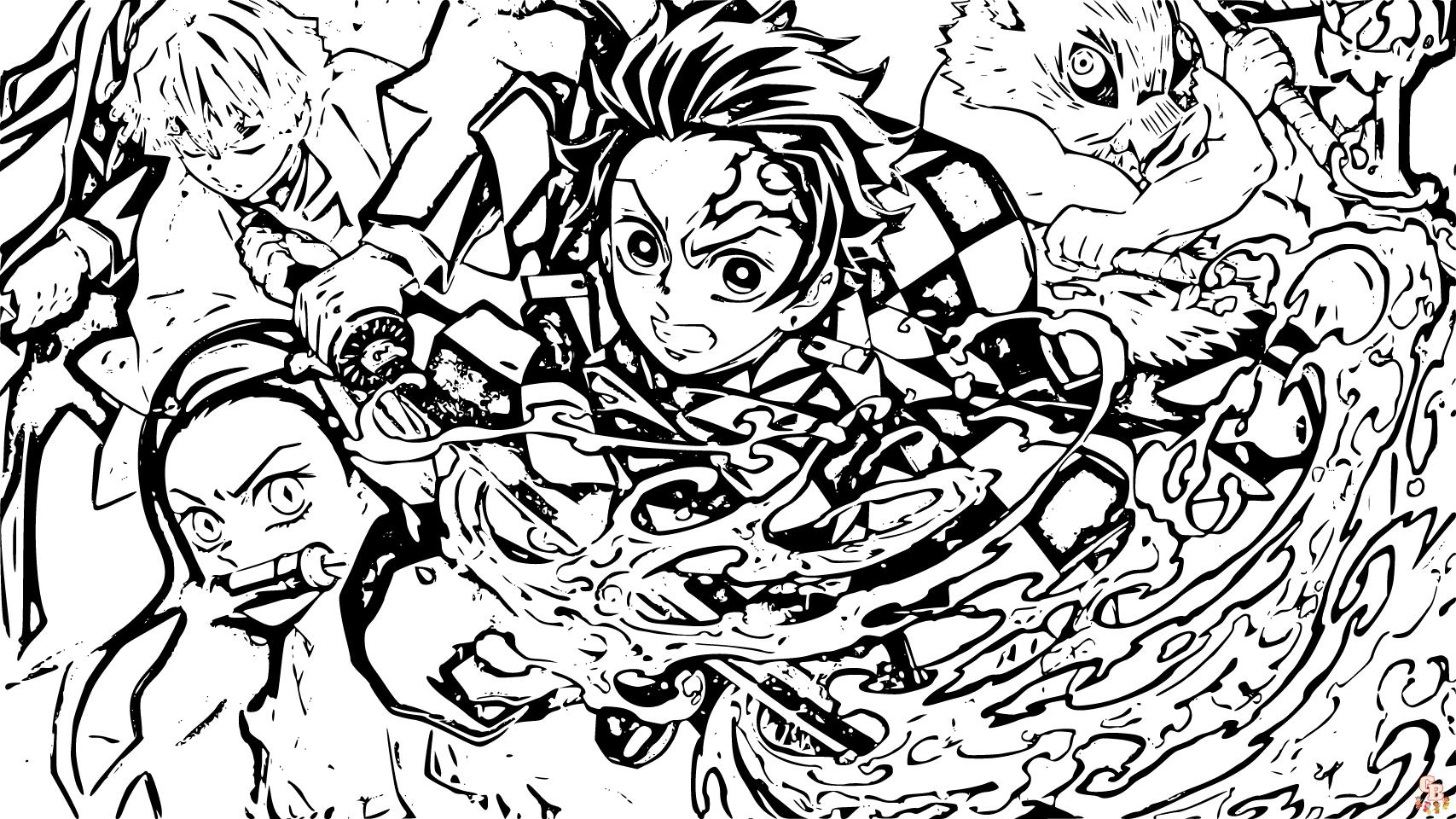 Demon Slayer coloring pages free