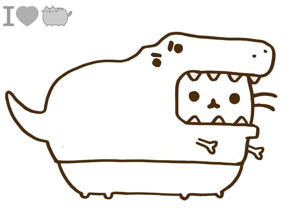 Color Your Way to Fun with Dinosaur Pusheen Coloring Pages