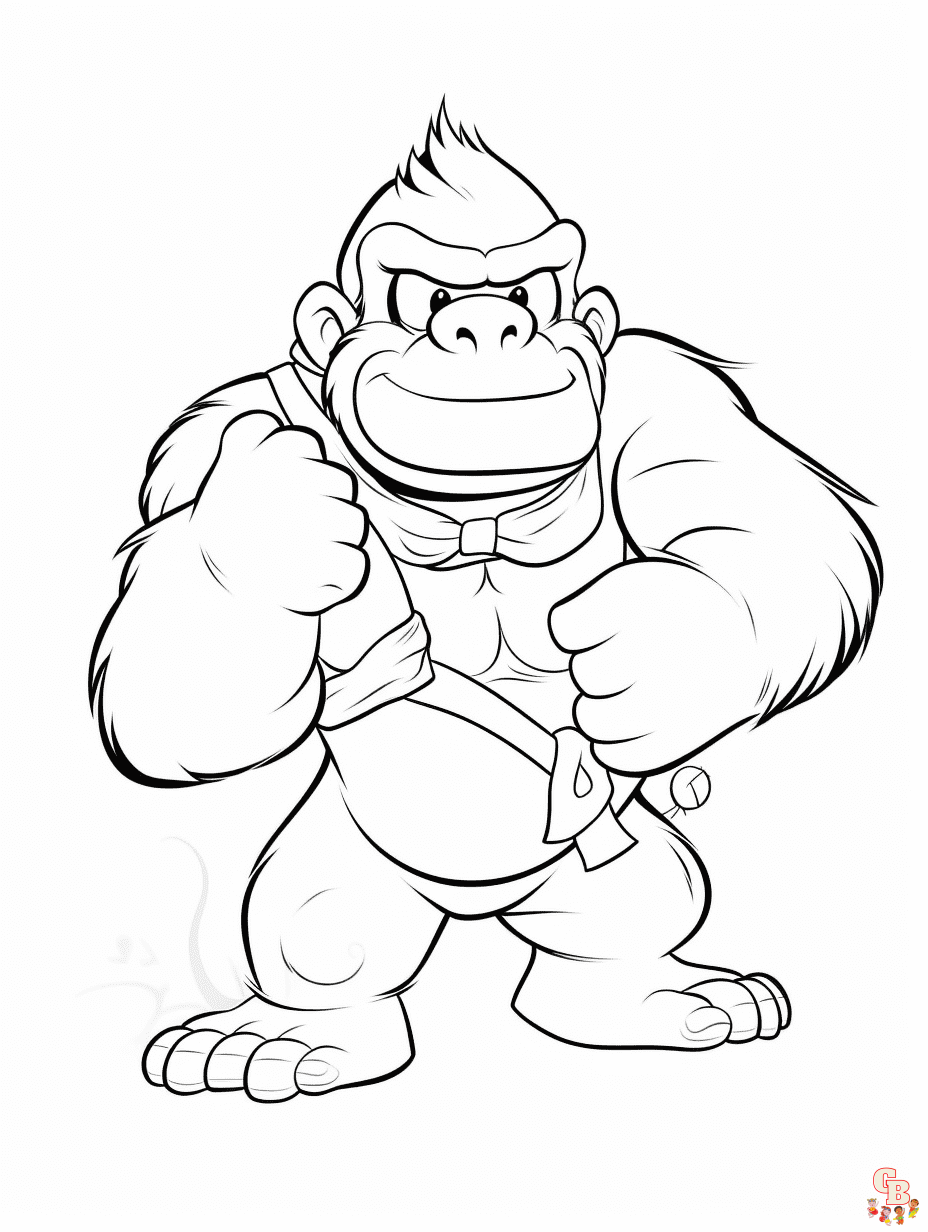 Donkey Kong coloring pages easy