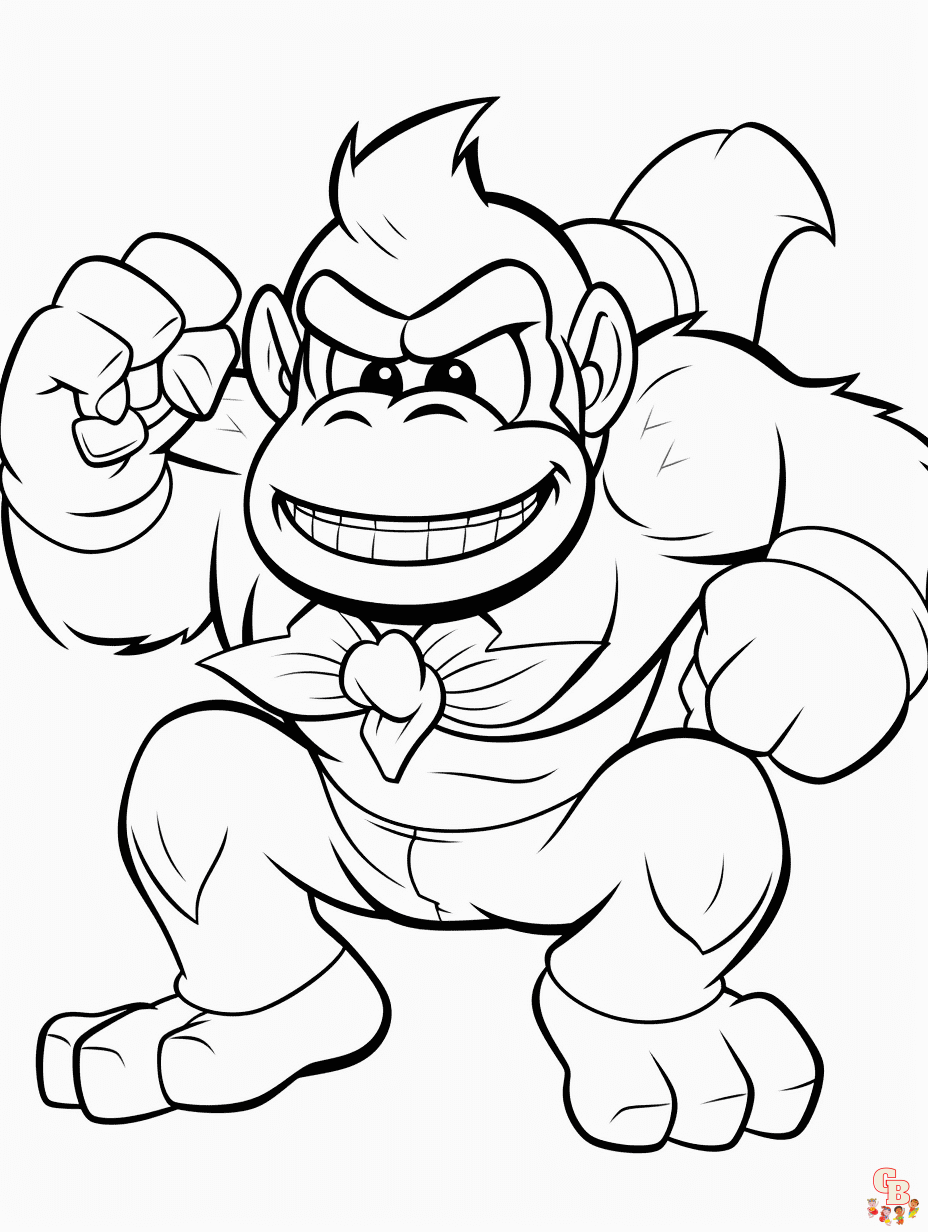 Donkey Kong dibujos para colorear imprimibles gratis