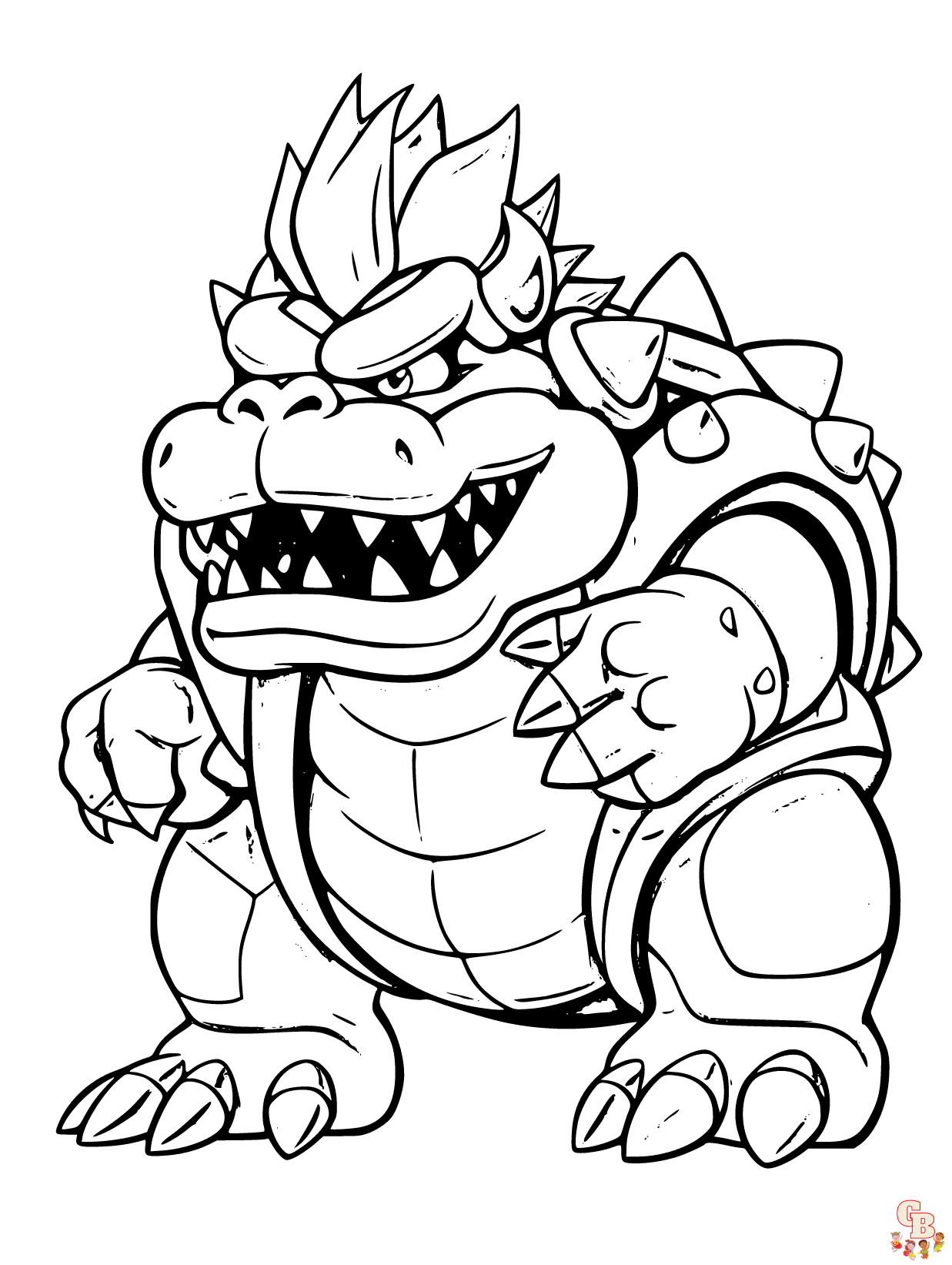 Free Bowser coloring pages for kids
