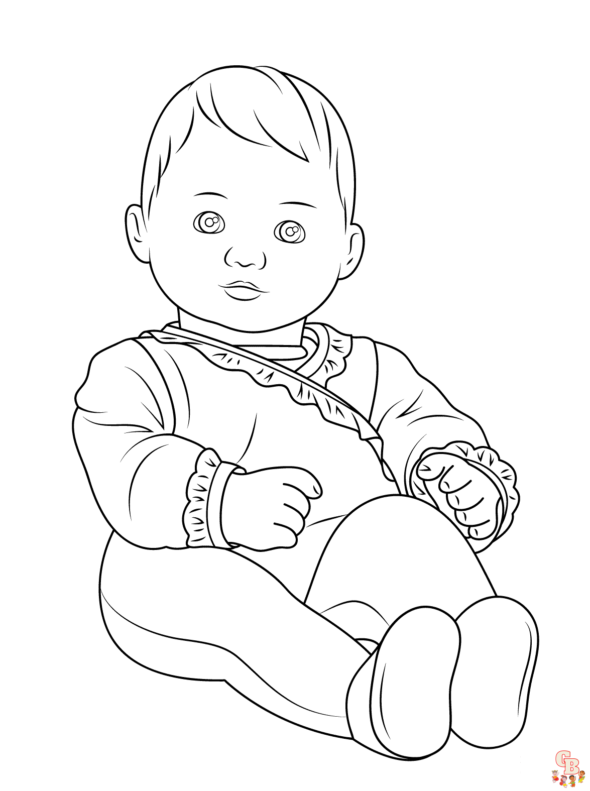 Free Cute Baby Alive Doll coloring pages for kids 1