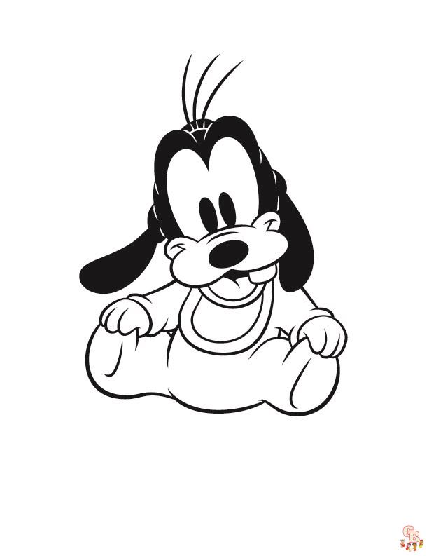 Free Cute Baby Goofy coloring pages for kids