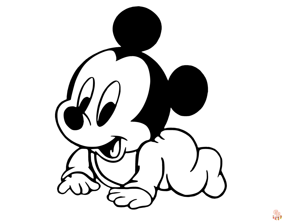 Free Cute Baby Mickey coloring pages for kids