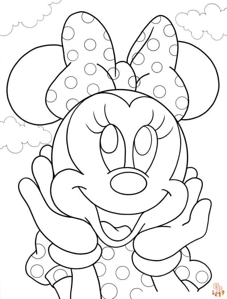 Free Cute Baby Minnie coloring pages for kids 1