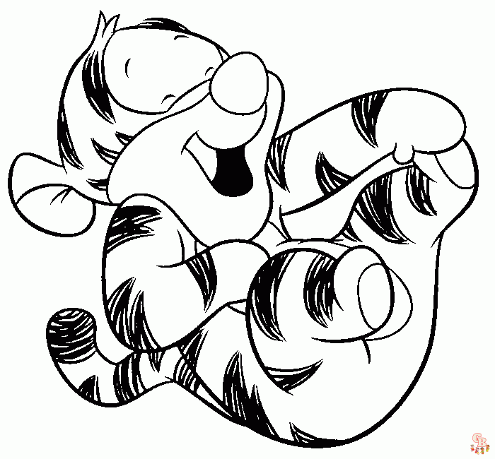 Free Cute Baby Tigger coloring pages for kids