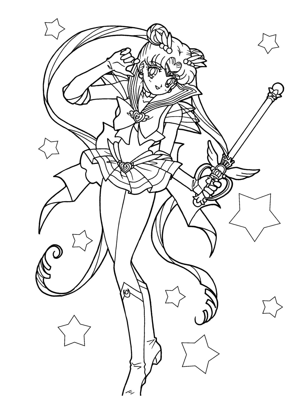 Free Cute Chibiusa Sailor Moon coloring pages for kids