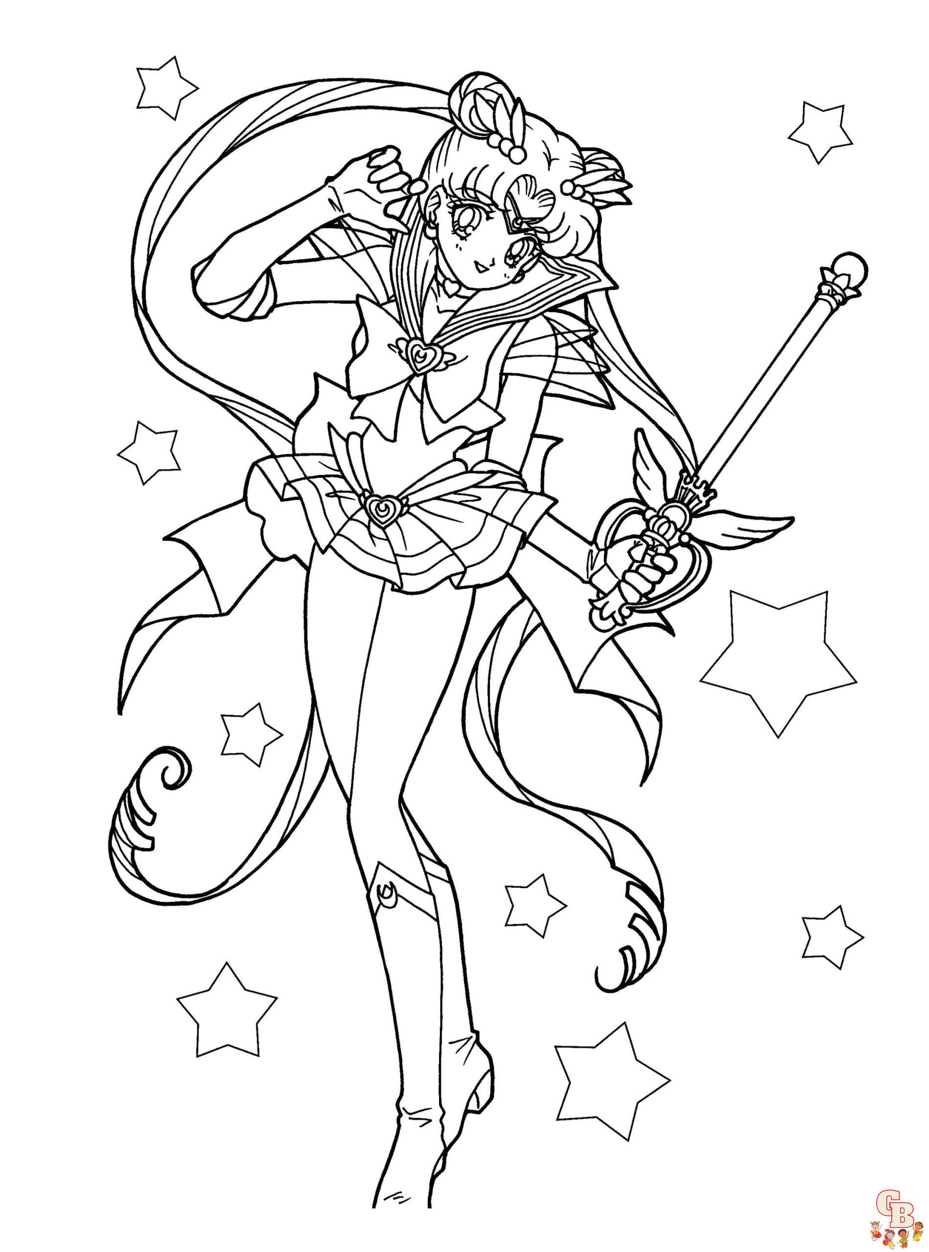 Free Cute Chibiusa Sailor Moon coloring pages for kids