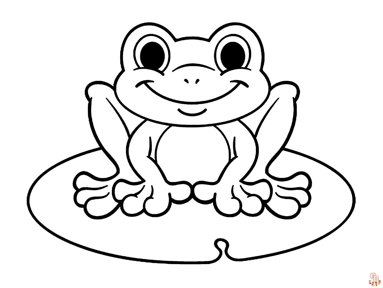 Free Cute Frog coloring pages for kids