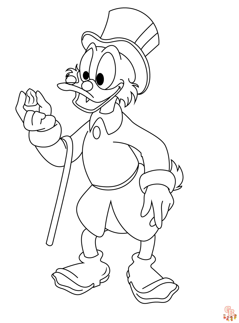 Free Cute Scrooge McDuck coloring pages for kids