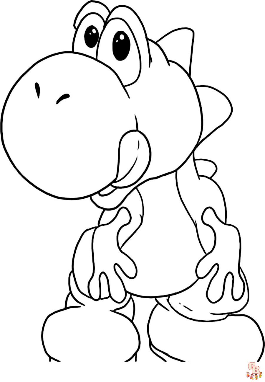 Free Cute Yoshi coloring pages for kids 1