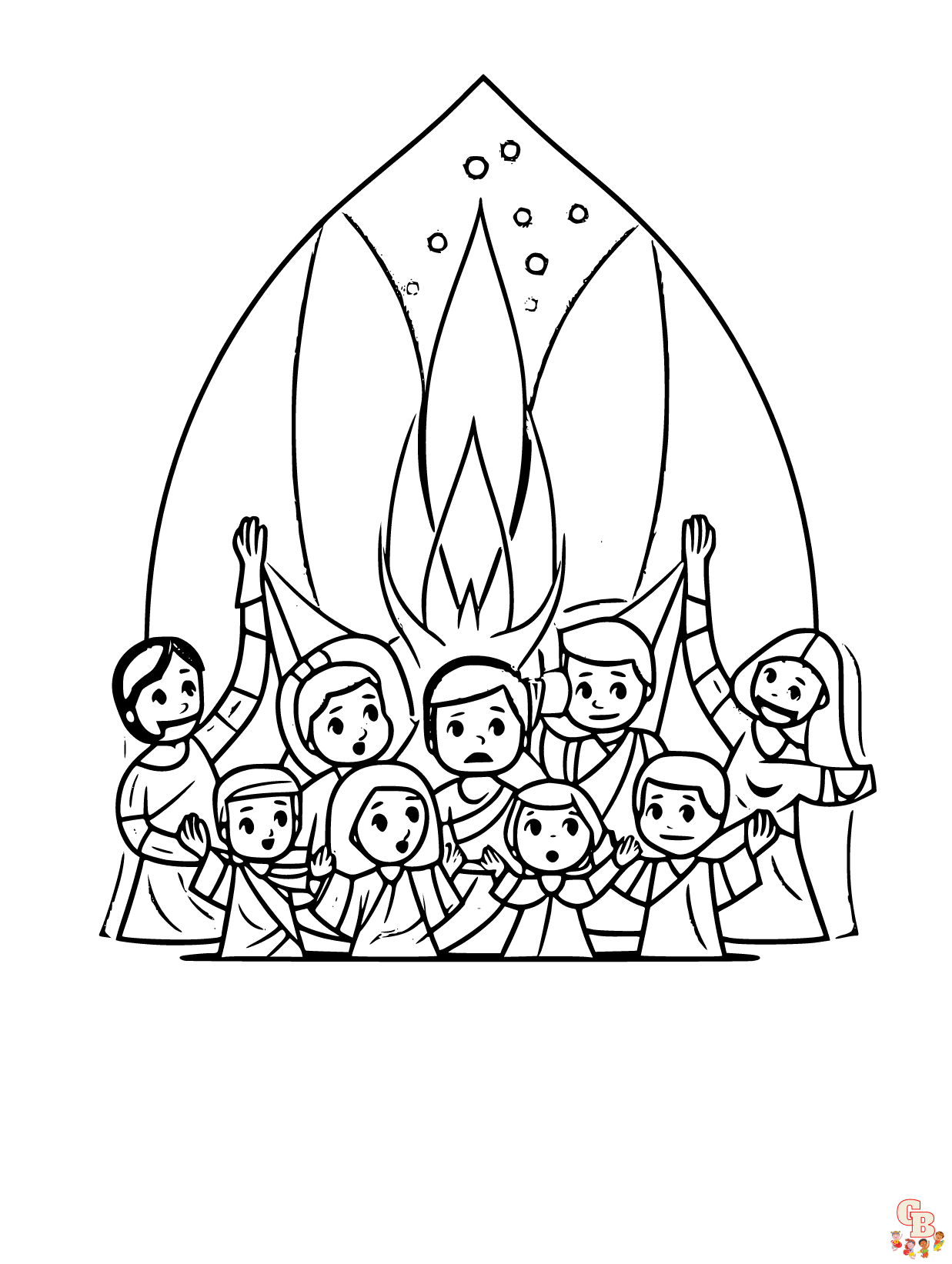 Free Pentecost coloring pages for kids