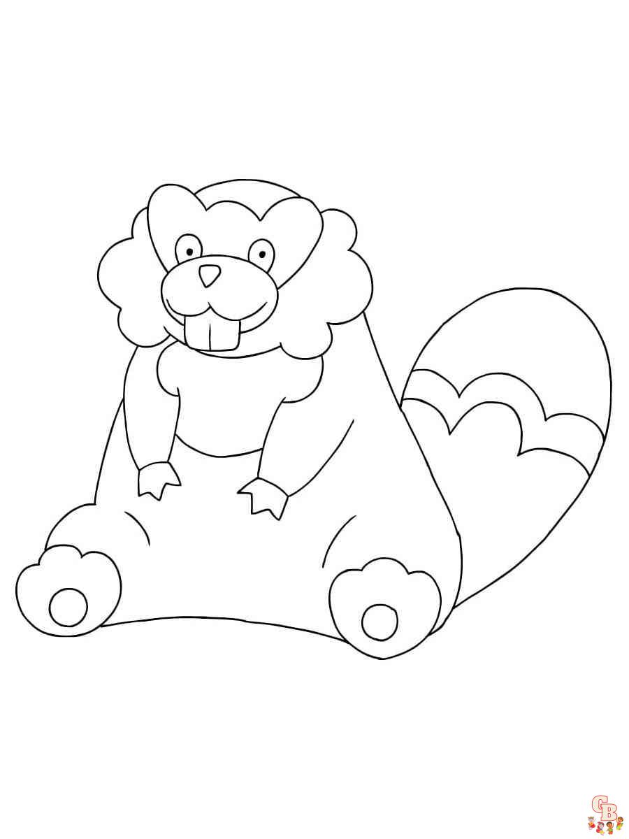 bidoof coloring page ideas pokemon