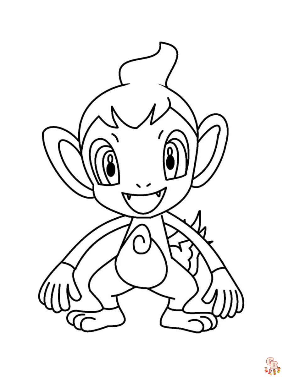 Free Pokemon Chimchar coloring pages for kids
