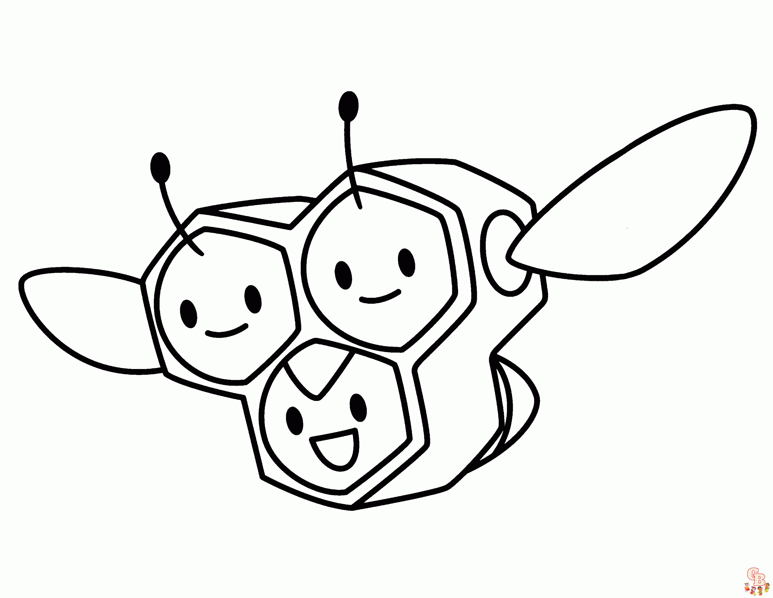 Desenhos para colorir de desenho de três pokémons voadores para