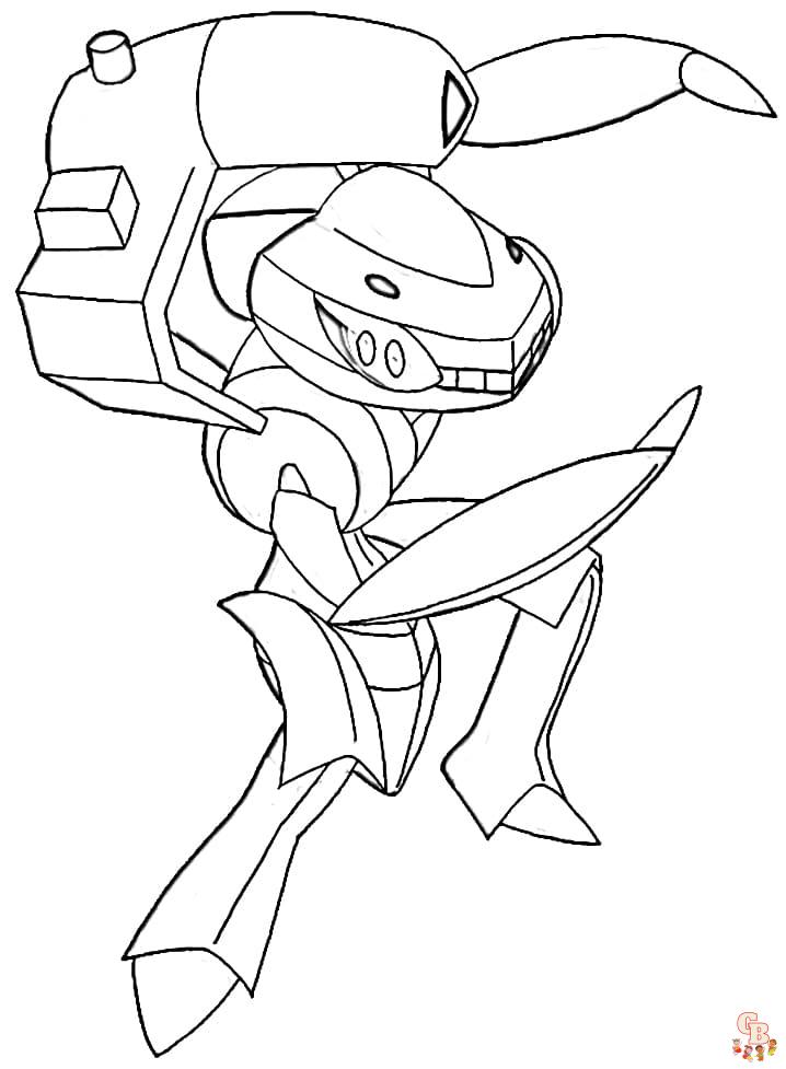 Free Pokemon Genesect coloring pages for kids