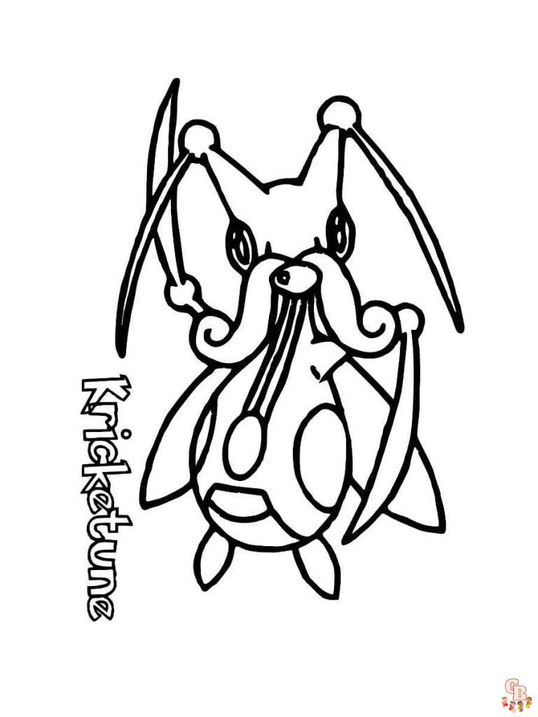 free printable kricketune coloring pages pokemon