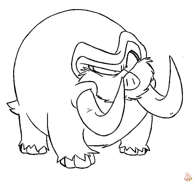 mamoswine coloring page ideas pokemon