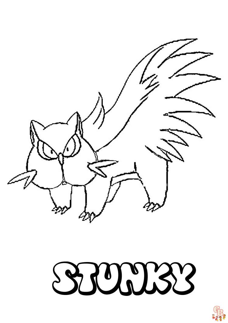 printable stunky coloring pages pokemon