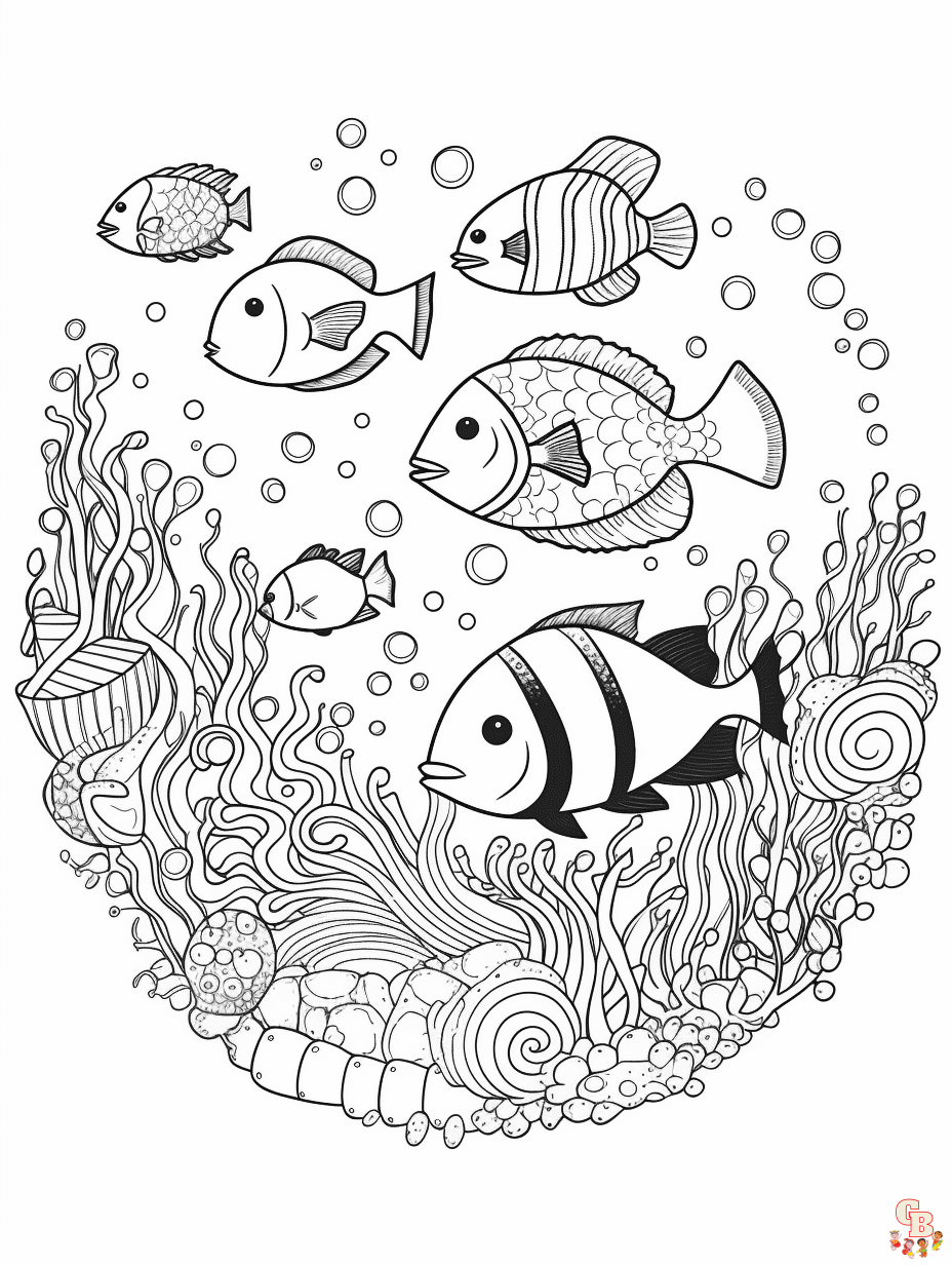 Free Under the Sea coloring pages for kids