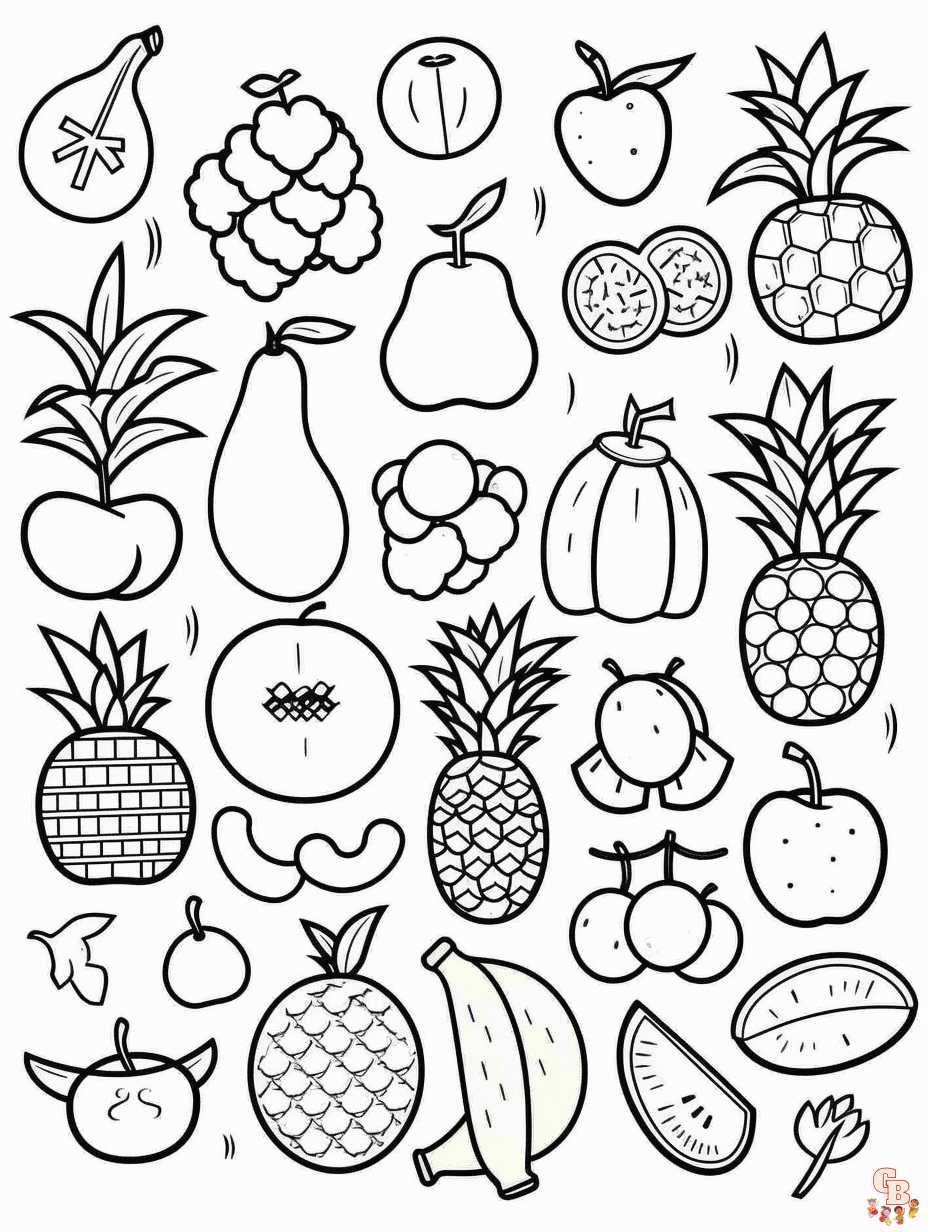 Fruit coloring pages printable