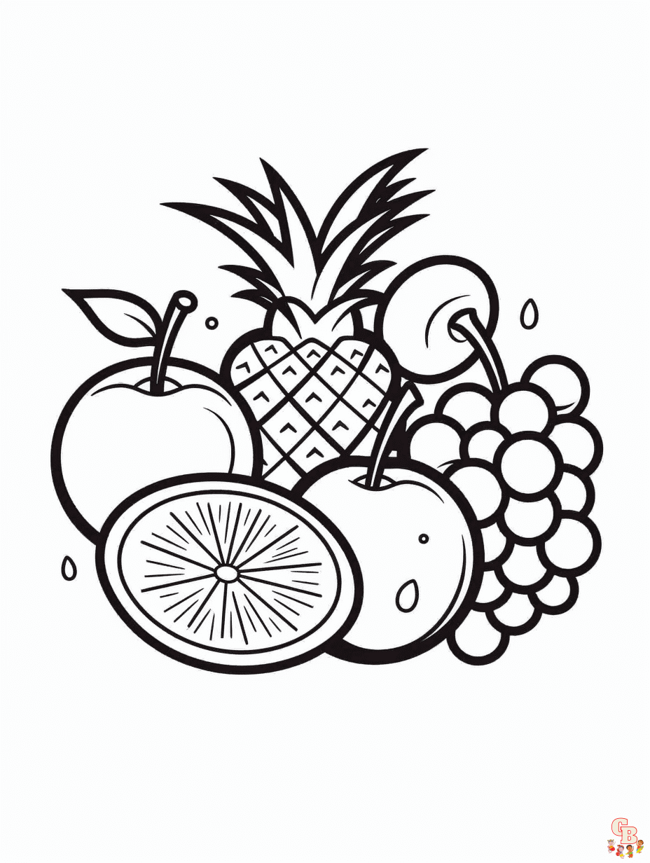 Fruit coloring pages to print