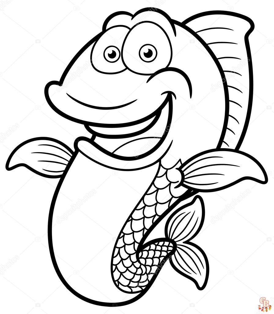 Desenho De Página Para Colorir Peixe Desenhos Animados Peixes Da