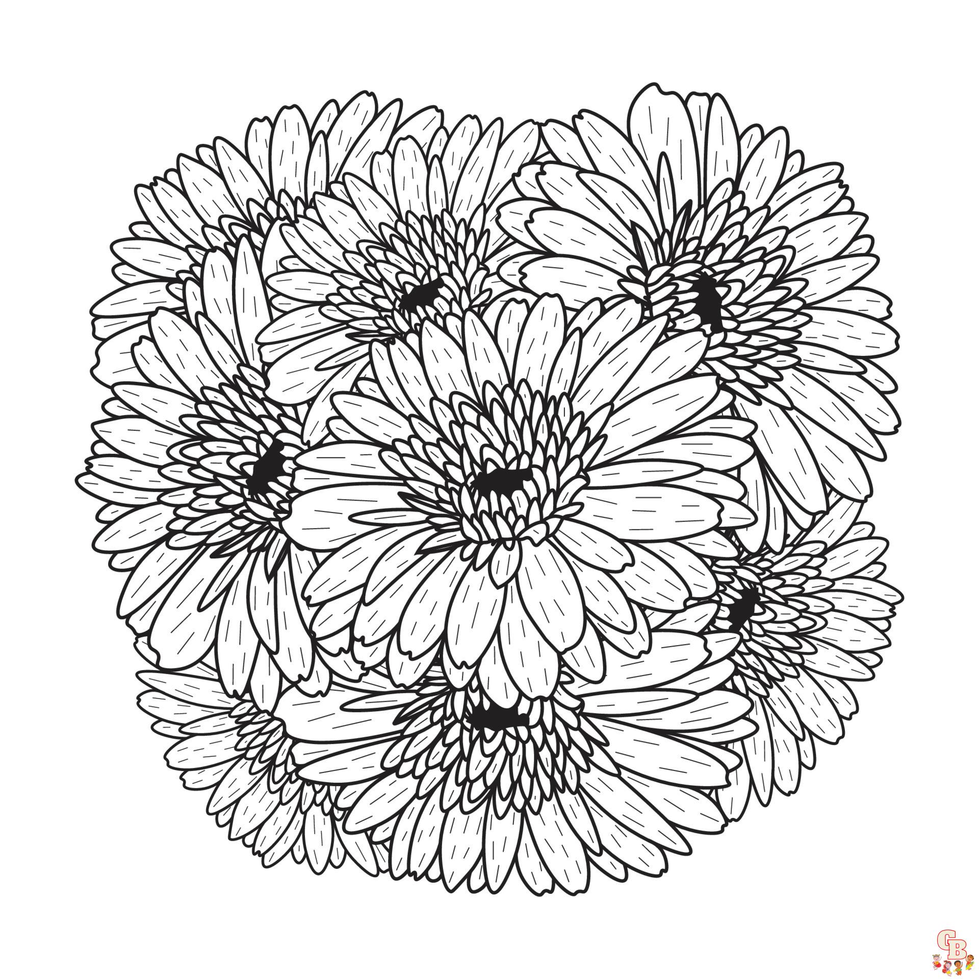 Gerberas Coloring Pages 3