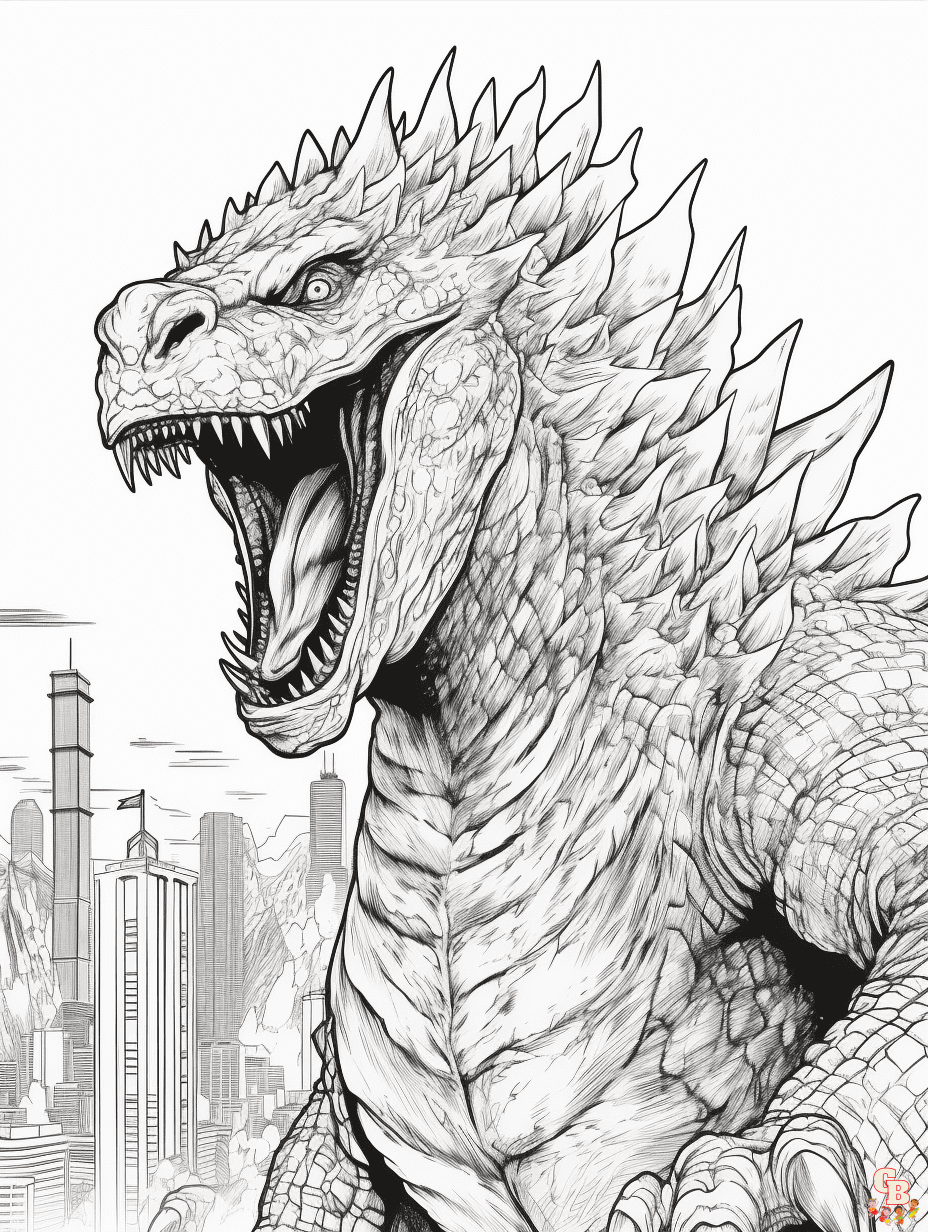 Bilaash Ku Raaxayso Godzilla Midabaynta Bogagga GBcoloring