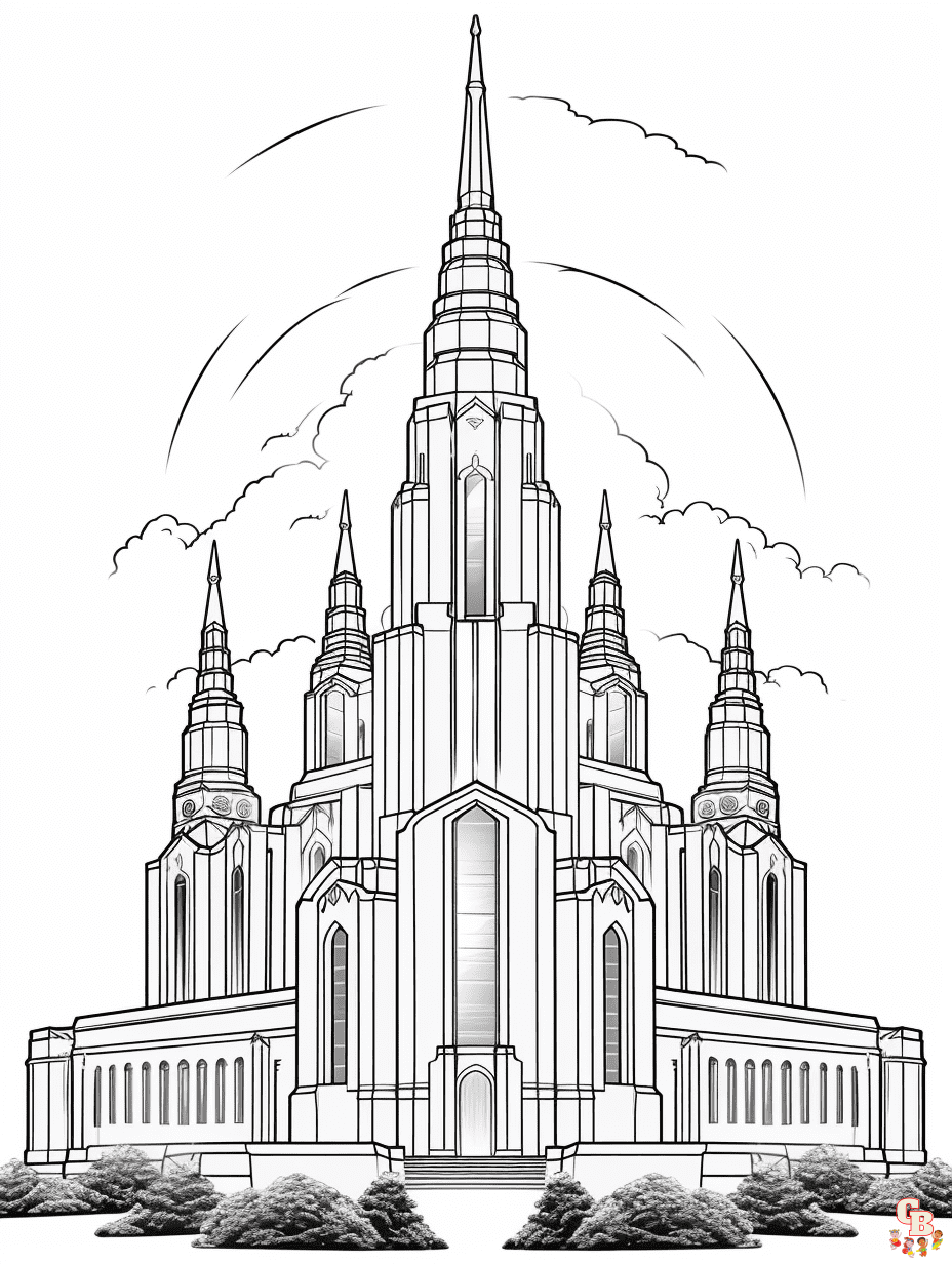 LDS Temple coloring pages easy 1