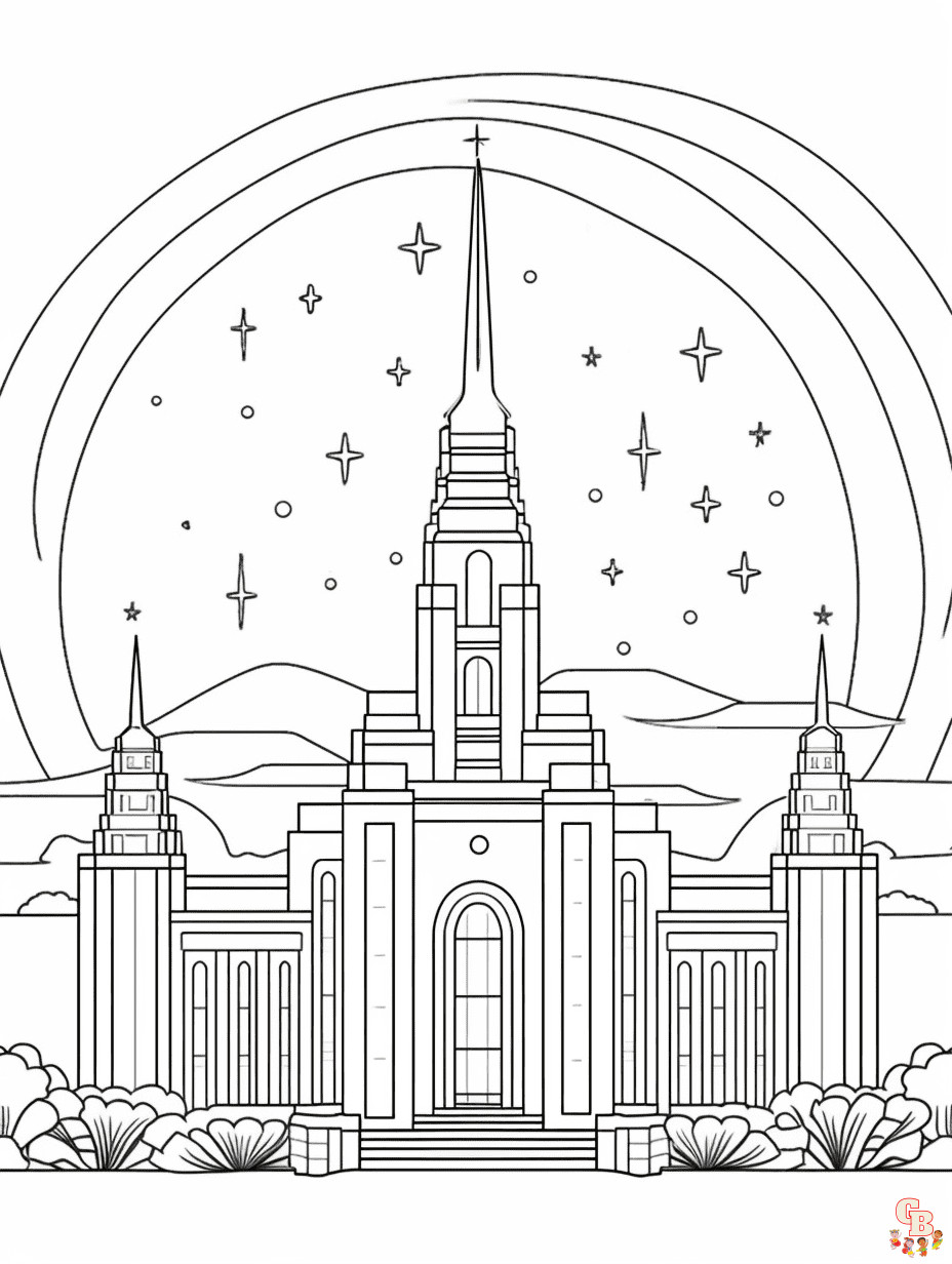 LDS Temple coloring pages easy 2