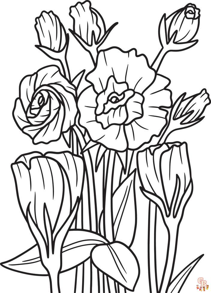 Lisianthus Coloring Pages for kids 1