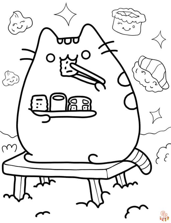 Lovely Pusheen Coloring Pages 3