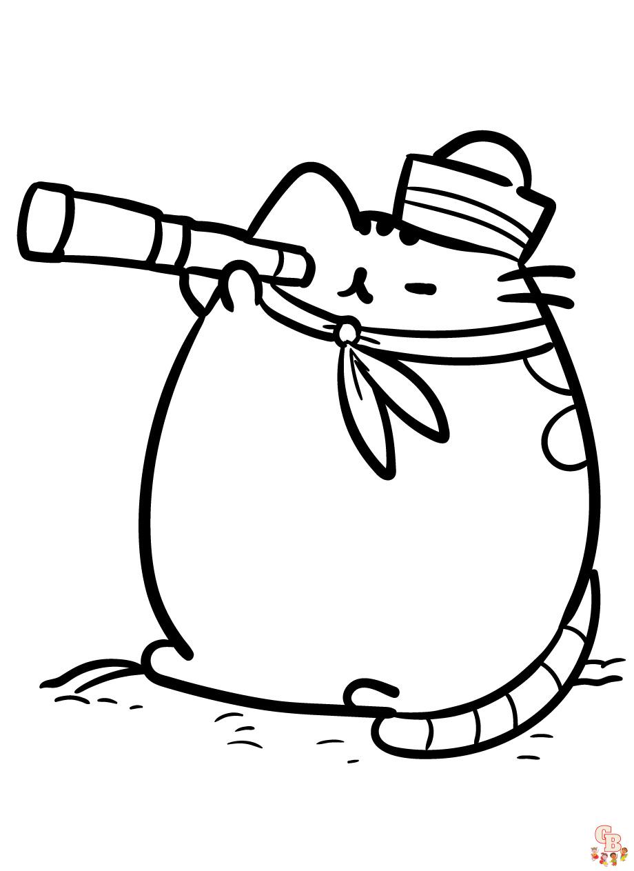 Lovely Pusheen Coloring Pages 4