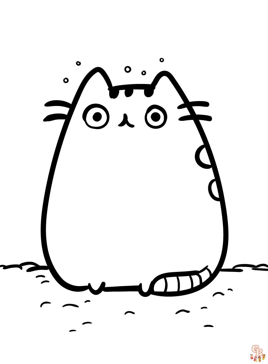 Lovely Pusheen Coloring Pages 6
