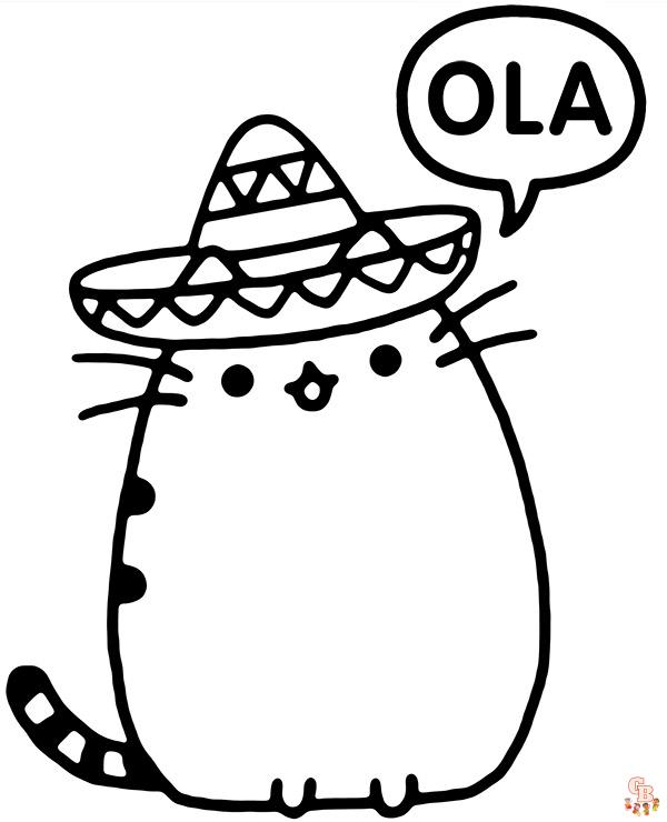 Lovely Pusheen Coloring Pages 9