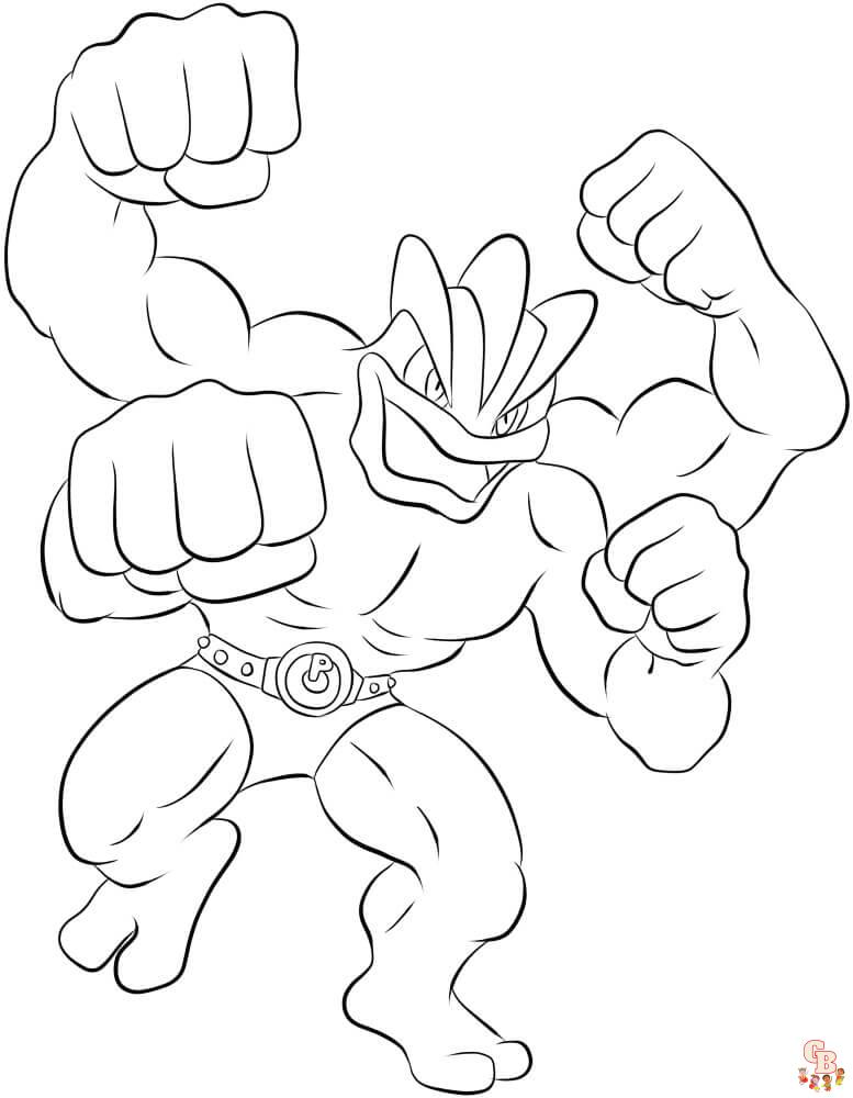 Machamp Boyama Sayfaları ile Eğlenceye Giden Yolunuzu Renklendirin