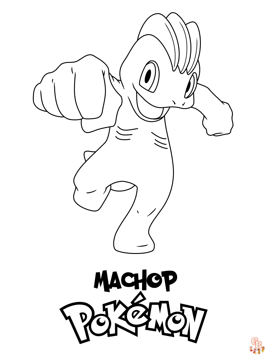 machop color pages pokemon