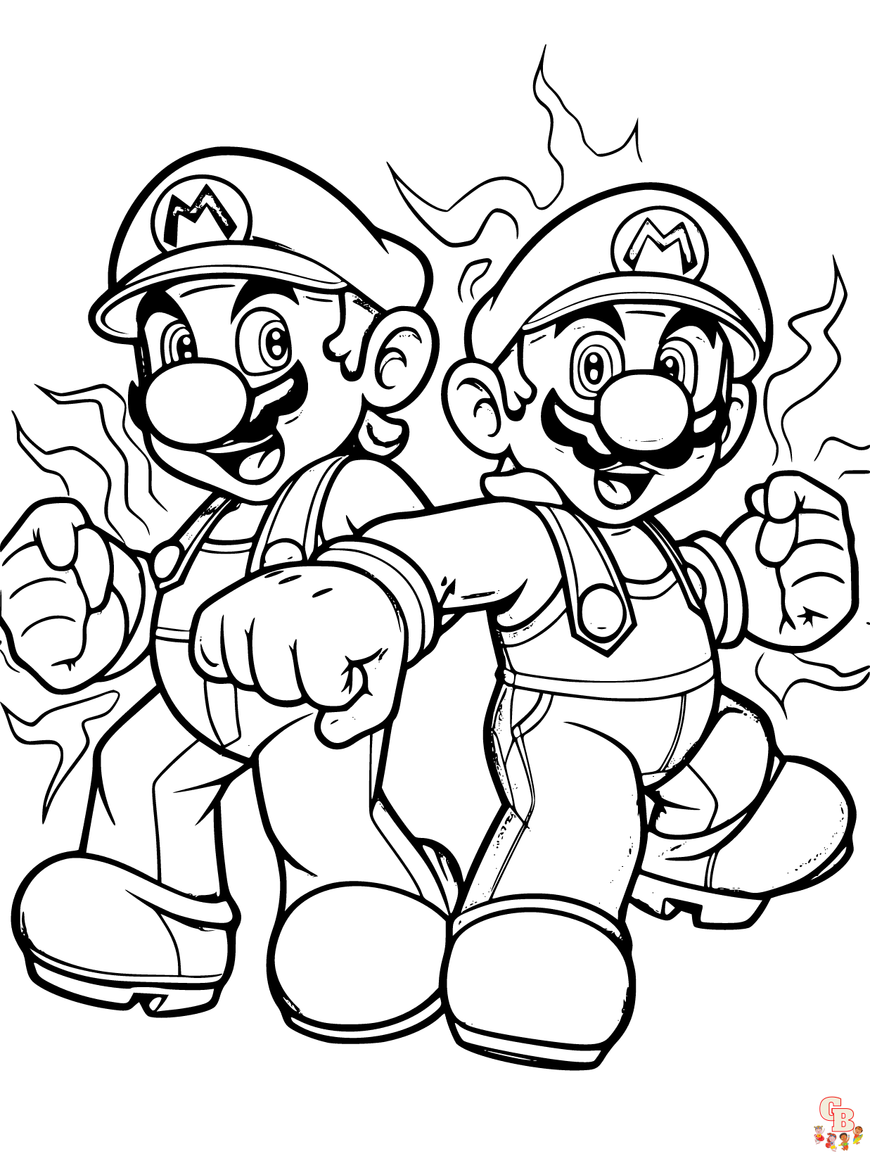 Mario and luigi Coloring 6