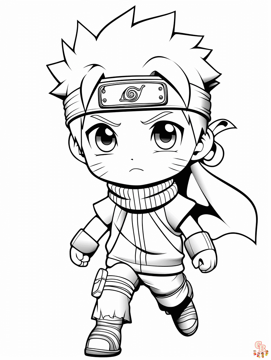 Páginas para colorir gratuitas de Naruto para crianças e adultos