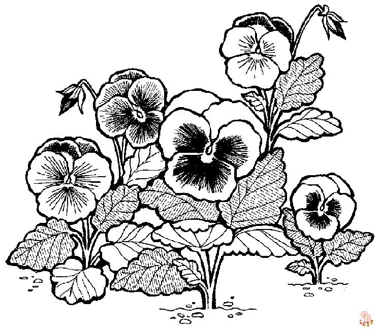 Pansy coloring pages04