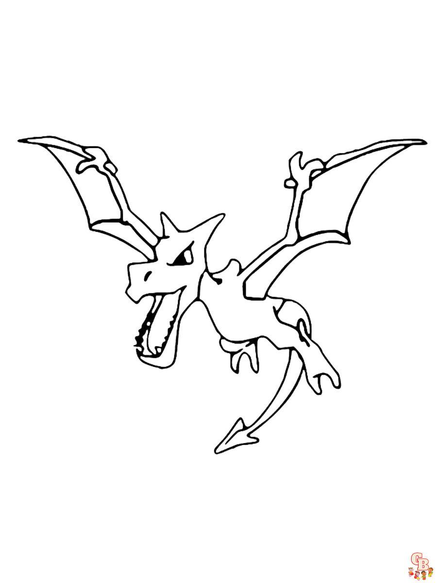 Pokemon Aerodactyl coloring pages 3