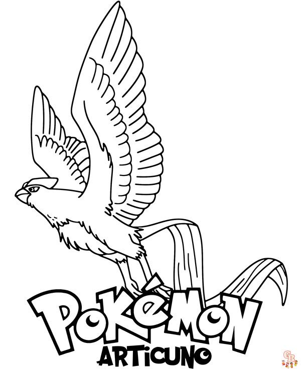 Legendary pokemon coloring pages articuno
